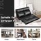 Foldable PU Leather Leisure Floor Sofa Bed with 2 Pillows-Black